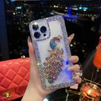 Ốp lưng Oppo A98 A79 A18 A38 A58 A78 A54s A53s A55 A17K A17 A77s A57 A96 A16K A16e A55 A76 A95 A16 A15s A15 A74 A54 A53 A7 A5s A12 A33 A11k A92 A52 A9 A5 A31 2020 A83 A3s A57 A39 A1k A71 Vỏ điện thoại mềm hình con công kim cương sáng bóng