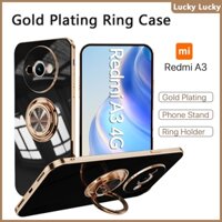 ốp lưng Redmi A3 14C 13C 12C 12 mạ vàng Chống Sốc Mềm Giá Đỡ Nhẫn Giá Đỡ Xoay 360 Độ Lấp Lánh Giá Đỡ Điện Thoại Mỏng Camera Mềm Có Vỏ Bảo Vệ