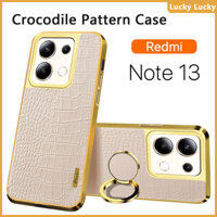 ốp lưng Redmi Note 13 Note 13 Pro Plus 12 Pro 5G 4G Họa Tiết Cá Sấu Giá đỡ vòng đeo tay PU Cover Máy ảnh bảo vệ toàn diện Mạ vàng Mảnh khảnh cảm xúc tuyệt vời Chống vân tay tản nhiệt lót