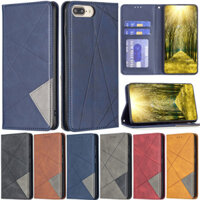 Ốp Lưng Retro Cho iPhone 6 Plus 7 Plus 8 Plus XR XS Max 13 Mini 12 Mini 11 Pro 12 Pro SE2 2020 Sang Trọng Splice Ví Da PU Mềm Flip Skin Stand Bảo Vệ Bao Da