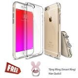 Ốp lưng Ringke Fusion (trong suốt) iPhone 6 Plus/6s plus + Giá đỡ điện thoại dạng nhẫn iRing con thỏ (Hồng)