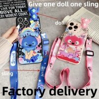 Ốp lưng Samsung A12 A13 A53 A52 A22 A32 A23 A50 A13 A30S A32 A11 Phim hoạt hình dễ thương Vỏ khâu thể thao Vỏ điện thoại TPU Vỏ silicon mềm có dây đeo kèm búp bê