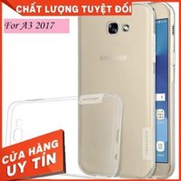 Ốp lưng Samsung Galaxy A3 2017 dẻo silicon chính hãng Nillkin chống trầy hạn chế ố vàng mỏng 0.6 mm