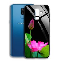 Ốp Lưng Samsung Galaxy J8 hình hoa sen - mặt Kính Cường Lực - 03018 7883 HOASEN08