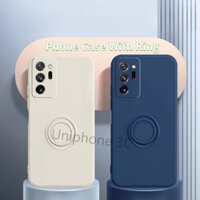 Ốp lưng Samsung Galaxy Note 20 10 20 ultra 10 plus Lquid Silicone Soft Case Giá khóa ngón tay Vỏ điện thoại