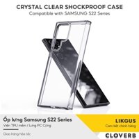 Ốp Lưng Samsung Galaxy S22 Ultra LIKGUS Crystal Clear Viền TPU Mềm Chống Sốc Mặt Lưng PC Cứng Trong Suốt Chống Trầy