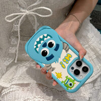 Ốp lưng Samsung Galaxy S23 Ultra S24FE A55 A52S A52 A16 A35 5G A21S A06 Ốp điện thoại 3D Phim hoạt hình dễ thương Quái vật xanh TPU mềm Vỏ bảo vệ silicon chống rơi