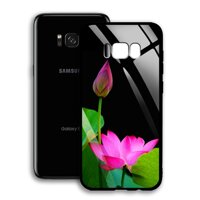 Ốp Lưng Samsung Galaxy S8 hình hoa sen - mặt Kính Cường Lực - 03021 7883 HOASEN08