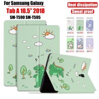 Ốp lưng Samsung Galaxy Tab A 10.5 '' 2018 Vỏ máy tính bảng họa tiết dễ thương TabA 10.5 SM-T590 SM-T595 Tản nhiệt và chống mồ hôi Bao da lật đứng