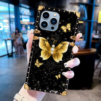 Ốp lưng Samsung M13 4G 5G M53 M51 M33 M23 M52 M32 M02 M02S M42 M12 M11 M01 M15 M34 M14 F23 F15 F14 F13 F12 Vỏ điện thoại chống sốc hình bướm vuông thời trang sang trọng
