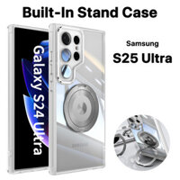 ốp lưng Samsung S25 Ultra S25 Plus Silicon Chân đế tích hợp Chống sốc Chiếc nhẫn lớn Người giữ Đứng Bảo vệ máy ảnh Bảo vệ ống kính Xoay 360 độ lấp lánh Mảnh khảnh Camera Có Vỏ Bảo Vệ