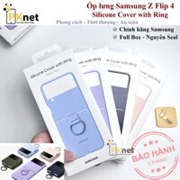 Ốp lưng Samsung Z Flip 4 CHÍNH HÃNG Silicone Cover with Ring [Sản phẩm Fullbox, Nguyên seal]