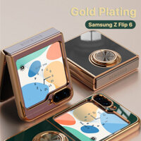 ốp lưng Samsung Z Flip 6 Flip 5 mạ vàng Chống Sốc Mềm Giá Đỡ Nhẫn Giá Đỡ Xoay 360 Độ Lấp Lánh Giá Đỡ Điện Thoại Mỏng Camera Mềm Có Vỏ Bảo Vệ