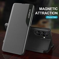 Ốp lưng Samung S24 Plus S24FE S24 Ultra Smart View Bao da lật từ tính cho SamsungS24FE Samsung Galaxy S24 FE S24FE 5G Book Coque