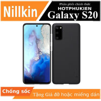 Ốp Lưng Sần chống sốc cho Samsung Galaxy S20  Galaxy S20 5G hiệu Nillkin Super Frosted Shield tặng kèm giá đỡ điện thoại - hàng nhập khẩu