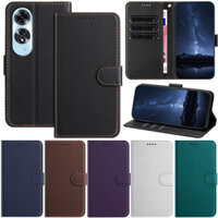 Ốp Lưng Sang Trọng Cho Oppo A3 A60 A38 A18 A79 A98 A78 A58 4G A17 A57 A77 A57S A77S 4G 2022 A17K Retro Slim Wallet Khe Cắm Thẻ Da Flip Stand Da Bảo Vệ Bao Da