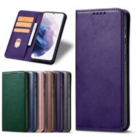 Ốp Lưng Sang Trọng Cho Samsung Galaxy A05 A05S A06 A10 M10 M10S A20 A30 A30S A40 A50 A50S A70 A70S Ốp Lưng Ví Lật Retro Kinh Doanh Da Mờ Khe Cắm Thẻ Đứng Vỏ Bảo Vệ