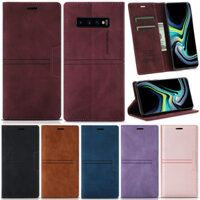 Ốp Lưng Sang Trọng Cho Samsung Galaxy S10 Plus Note 20 Ultra S9 Plus S8 Plus Note 10 Lite Note 10 + Note 9 Note 8 S7 Edge S9 + Ví Sách Mờ Da Pu Mềm Vỏ Lật Từ Tính