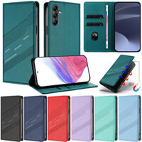 Ốp Lưng Sang Trọng Cho Samsung Galaxy A14 A24 A13 M35 M14 5G M15 M54 M34 M52 M53 M33 M13 5G F14 F15 F34 F54 M13 4G Matte Book Ví Da Lật Từ Tính Bảo Vệ Da Đứng Bao Da