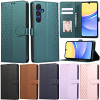 Ốp Lưng Sang Trọng Cho Samsung Galaxy A56 A36 A26 A16 A06 S25 Edge A55 5G A35 A15 A54 A34 A14 A53 A73 A23 A13 A25 5G A12 F12 M12 Khe Cắm Thẻ Vuông Bao Da Mềm Flip Cover