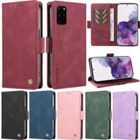 Ốp Lưng Sang Trọng Cho Samsung Galaxy Note 20 Ultra Note 10 + Note 9 Note 8 Note 10 Lite S7 Edge S8 + S8 Plus S10 Lite Matte Ví Da PU Mềm Flip Cover
