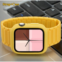 Ốp Lưng Silicon + Dây Đeo Vòng Tay Dành Cho Apple Watch Ultra 2 49mm Series 6 5 4 SE 40 44mm iWatch 8 9 7 41 45mm 3 2 1 42 38mm