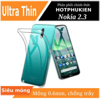 Ốp lưng silicon dẻo cho Nokia 2.3 hiệu Ultra Thintrong suốt mỏng 0.6mm độ trong tuyệt đối chống trầy xước - Hàng nhập khẩu