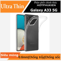 Ốp lưng silicon dẻo cho Samsung Galaxy A33 5G hiệu Ultra Thin mỏng 0.6mm độ trong tuyệt đối chống trầy xước - Hàng nhập khẩu - Trong suốt