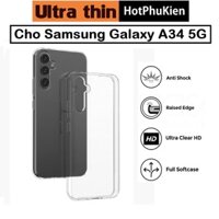 Ốp lưng silicon dẻo cho Samsung Galaxy A34 5G hiệu Ultra Thintrong suốt mỏng 0.6mm độ trong tuyệt đối chống trầy xước - Hàng nhập khẩu