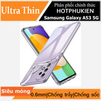 Ốp lưng silicon dẻo cho Samsung Galaxy A53 5G trong suốt mỏng 0.6mm hiệu Ultra Thin độ trong tuyệt đối chống trầy xước - Hàng nhập khẩu - Trong suốt