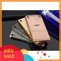 Ốp lưng  Sony XA tráng gương phay viền kim loại chống sốc