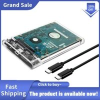 Ốp lưng SSD 2,5 Inch SATA sang USB 3.1 Type C 4TB Vỏ ổ cứng gắn ngoài trong suốt Tương thích Máy tính xách tay UASP SATA III