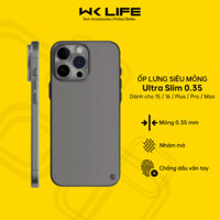 Ốp lưng SwitchEasy Ultra Slim - Siêu Mỏng 0.35 mm - Nhám mờ - Chống vân tay cho IP 15 / 16 Pro Max