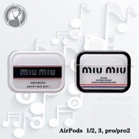 Ốp lưng Tai nghe không dây PC + TPU mờ 2IN1 cho Airpods 1 / 2 / 3nd Pro2 Thương hiệu thời trang MIU Vỏ bảo vệ vỏ tai nghe