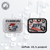 Ốp lưng Tai nghe không dây PC + TPU mờ 2IN1 cho Airpods 1 / 2 / 3nd Pro2 Thương hiệu thời trang APE man Vỏ bảo vệ tai nghe