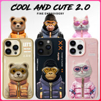 Ốp lưng thêu hình Nimmy Cool & Cute 2.0 cho 2024 iPhone 16 Pro Max/16/16 Pro/15 Pro Max/15 Pro/15 Vỏ bảo vệ chống sốc chống trầy xước