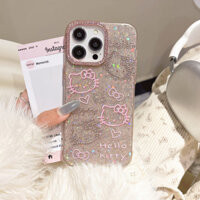 Ốp Lưng Thời Trang Hoạt Hình Kim Cương hello Kitty Chất Lượng Cao Dành Cho 16 15 Pro Max iPhone case 14pro 15promax 13 14pro Ốp Lưng Chất Lượng Cao Chống Rơi