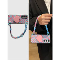 Ốp Lưng Tình Yêu Hình Thoi Dễ Thương Có Giá Đỡ Trái Tim Thắt Dây Cầm Tay Cho Samsung Galaxy Z Fold 3 Z Fold 4 Z Fold 5 Z Fold 6 Cover
