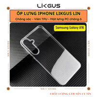 Ốp lưng TPU chống sốc trong suốt Likgus LIN cho Samsung Galaxy A16 - Mặt lưng PC chống ố, đệm khí chống sốc