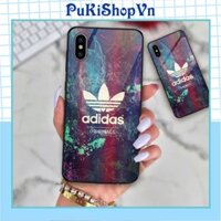 ỐP LƯNG TRÁNG GƯƠNG KÍNH CƯỜNG LỰC IPHONE, SAMSUNG ADIDAS NỀN MÀU TỐI - PUKISHOPVN