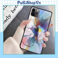 ỐP LƯNG TRÁNG GƯƠNG KÍNH CƯỜNG LỰC IPHONE, SAMSUNG TRANH TRỪU TƯỢNG BÔNG HOA - PUKISHOPVN