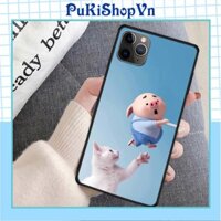 ỐP LƯNG TRÁNG GƯƠNG KÍNH CƯỜNG LỰC IPHONE, SAMSUNG ĐÁNG YÊU HEO VÀ MÈO - PUKISHOPVN