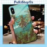 ỐP LƯNG TRÁNG GƯƠNG KÍNH CƯỜNG LỰC IPHONE, SAMSUNG CÂY DỪA BỜ BIỂN - PUKISHOPVN