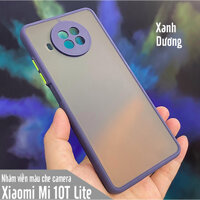 Ốp lưng trong nhám viền màu chống sốc bảo vệ camera cho Xiaomi Mi 10T Lite - Màu Xanh đen