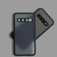 Ốp lưng trong nhám viền màu chống sốc cho Samsung Galaxy S10e - Hàng Nhập Khẩu - Đen