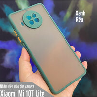 Ốp lưng trong nhám viền màu chống sốc bảo vệ camera cho Xiaomi Mi 10T Lite - Màu Xanh Rêu