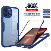 Ốp lưng trong suốt bảo vệ toàn diện 360 độ cho iphone 12 11 pro max 12pro 11pro xs max xr ốp lưng silicon chống sốc với phim màn hình phía trước