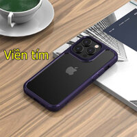 Ốp Lưng Trong Suốt Dành Cho Iphone 14 14 Plus 14 Pro 14 Pro Max Mocolo K02 Bayer Duo- Hàng Chính Hãng - Viền Tím - 14