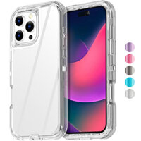 Ốp lưng trong suốt iPhone 16 15 14 Plus 13 12 11 Pro Max [Không màu vàng] Bảo vệ chống rơi cấp quân sự Vỏ điện thoại chống rơi dày trong suốt chịu lực nặng / chống sốc