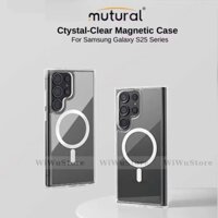 Ốp Lưng Trong Suốt Mutural Ice Viền Chống Sốc Hỗ Trợ Sạc Không Dây Magnetic Samsung S25 Ultra / Plus